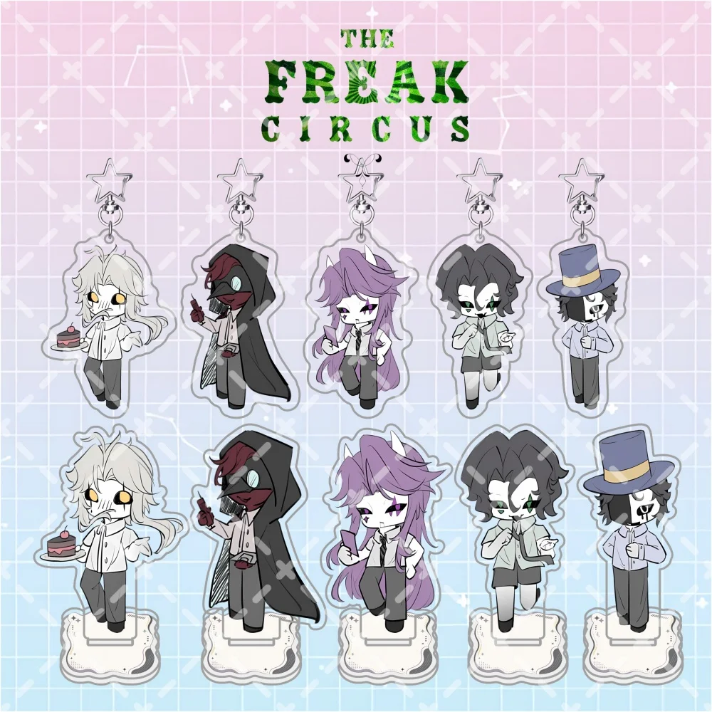 The Freak Merch Pierrot Doctor Jester 6-10CM Acrylic Stand Keychain Circus Game Desktop Decoration Collectible Game Fan Gift