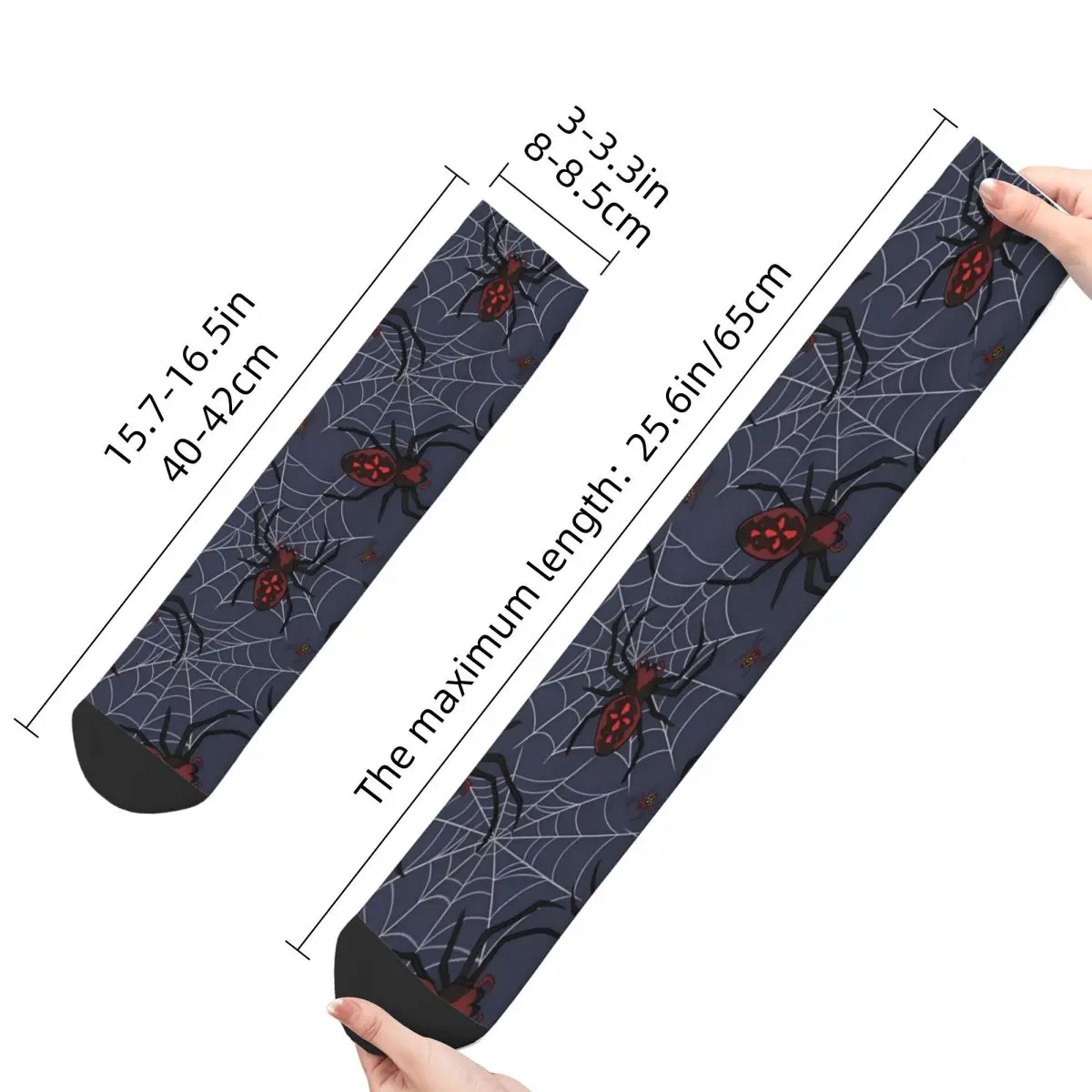 Happy Men's Socks Red Spider On Spider Web Spooky Cobwebs Vintage Street Style Crazy Crew Sock Gift Pattern Printed