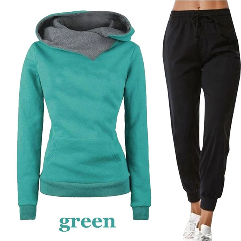 2023 Fashion Women's Slim Fit Hooded Sportswear Jogging Set Women's Hooded Sportswear Set Hooded+Pants Two Piece Set