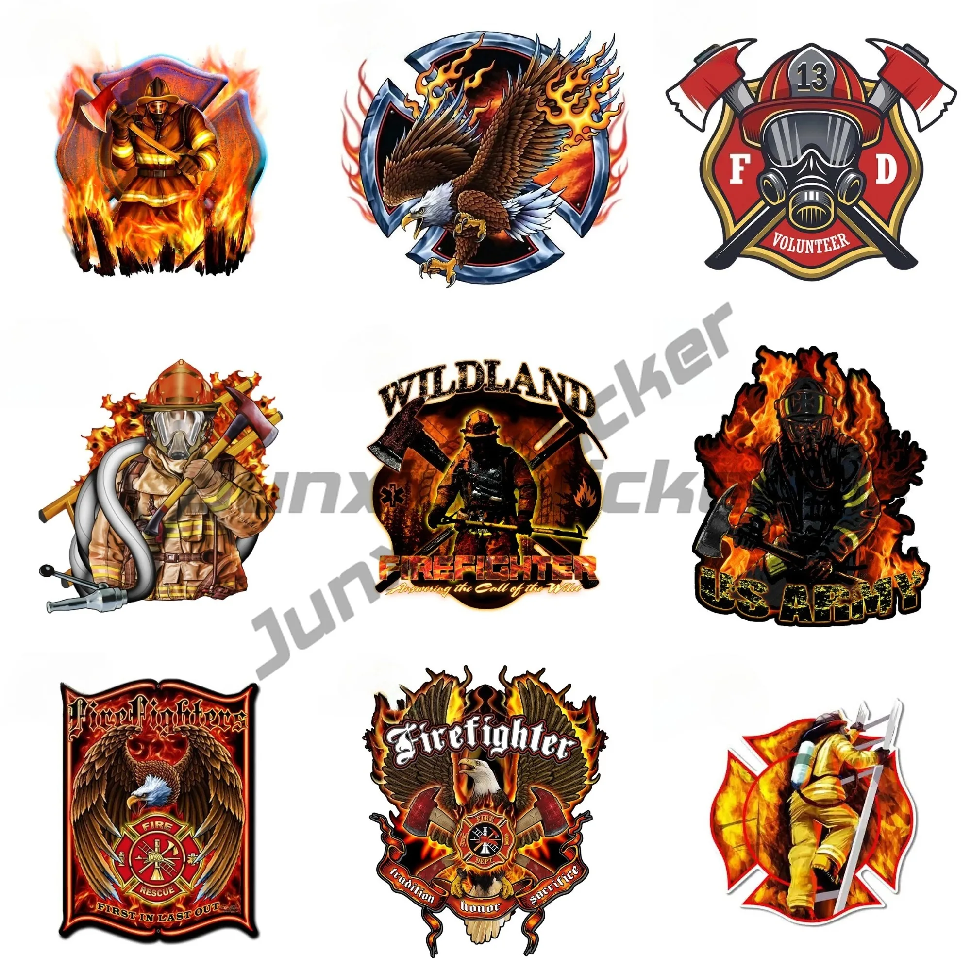 FireFighters with Eagle Car Sticker First Responder Decal Fire Department Vinyl Sticker for Car Truck