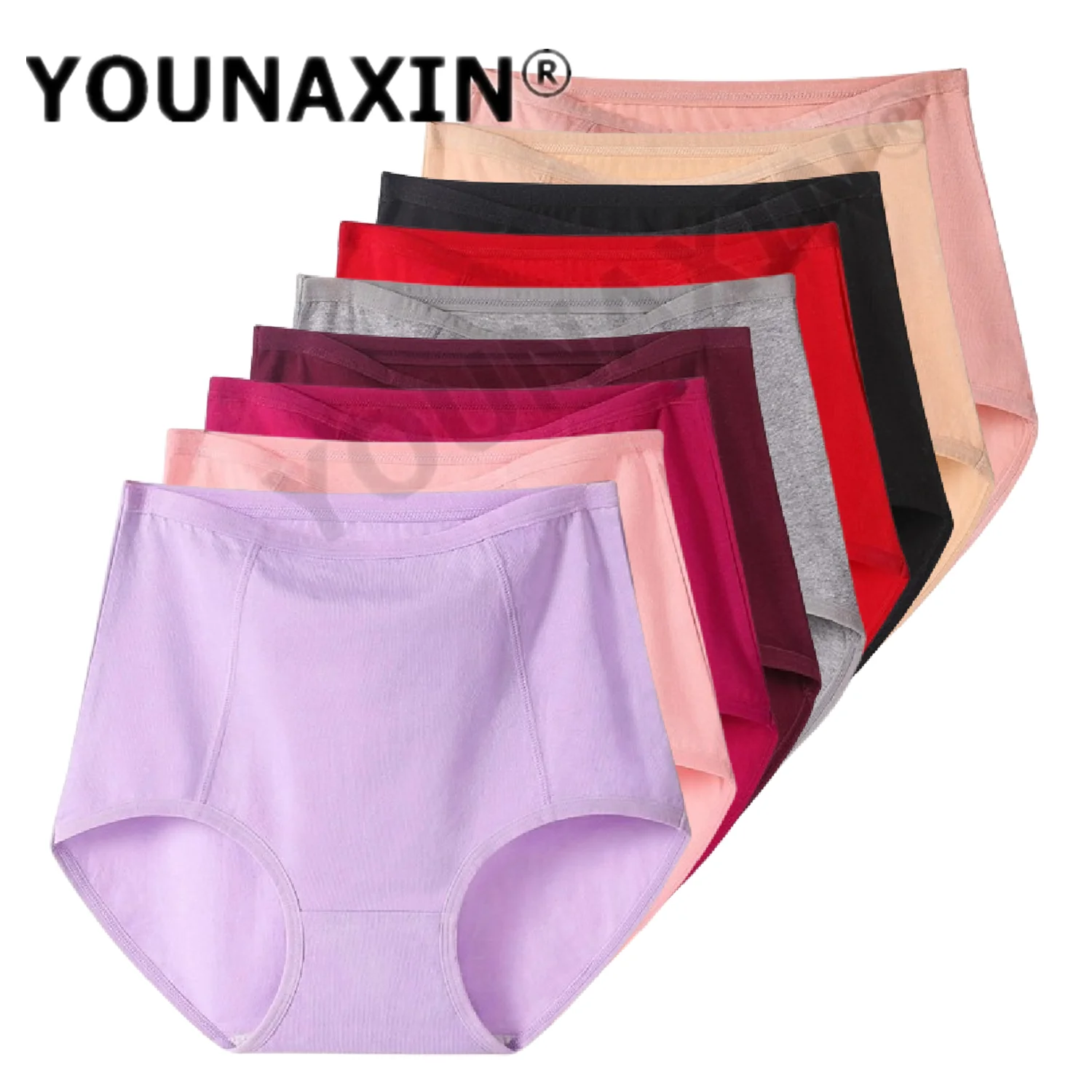 9 Pcs Women's Big Size Briefs Breathable Cotton Undies Underwear High Waist Large Panties Undershorts XL 2XL 3XL 4XL 5XL 6XL