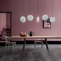 Brass Pendant Light LED Masiero Horo Pendant Lamp Fashion Green Pink Clear Round Simple Lights for Loft Bar Stair Art Deco Glass