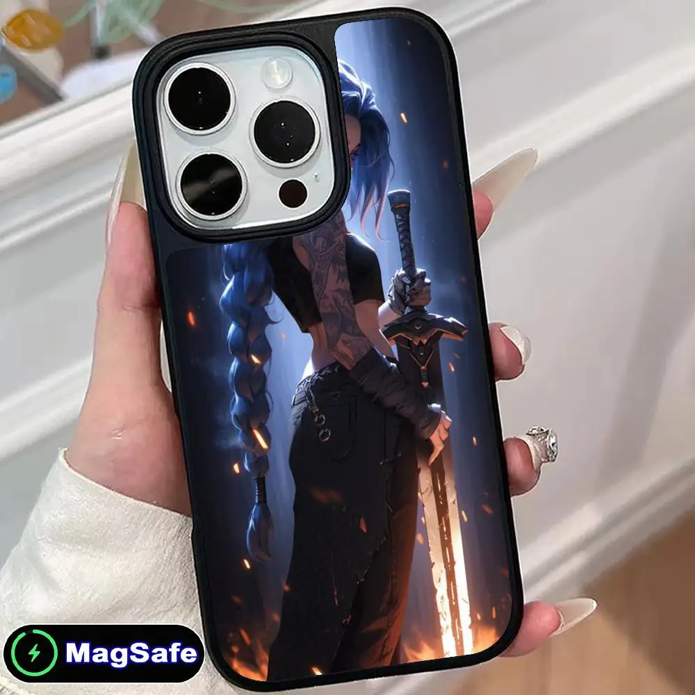

Чехол для мобильного телефона «Девушка-солдат» в стиле аниме для iPhone 17, 16, 15, 14, 13, 12, 11 Air Pro Max Plus, роскошный матовый чехол Magsafe Surface Cover