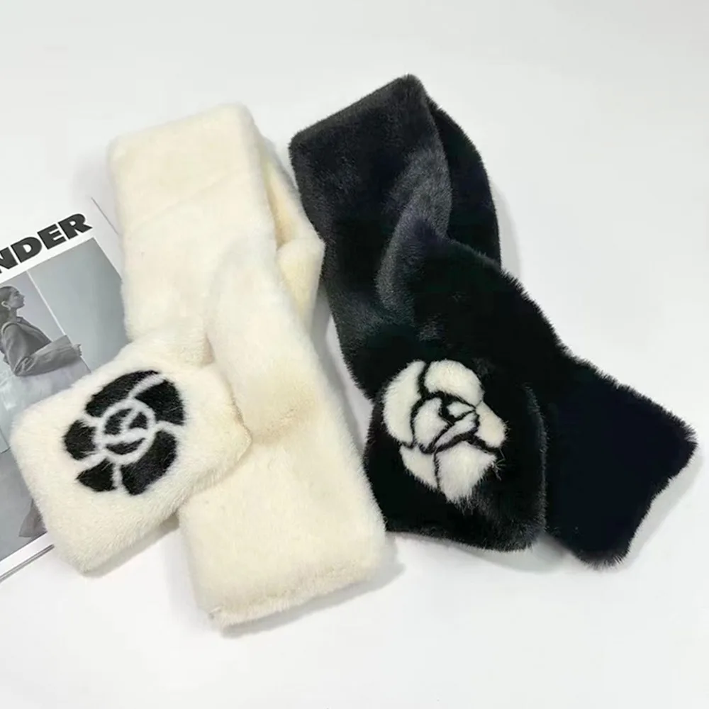 Новые наушники с камелией, утолщенные теплые наушники, защита от холода, рождественские подарки, женские наушники