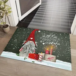 Winter Snow Gnomes Snowflake Welcome Doormats Room Decor Kuchnia Przedpokój Balkon Dywaniki Łazienka Mata antypoślizgowa Świąteczna dekoracja