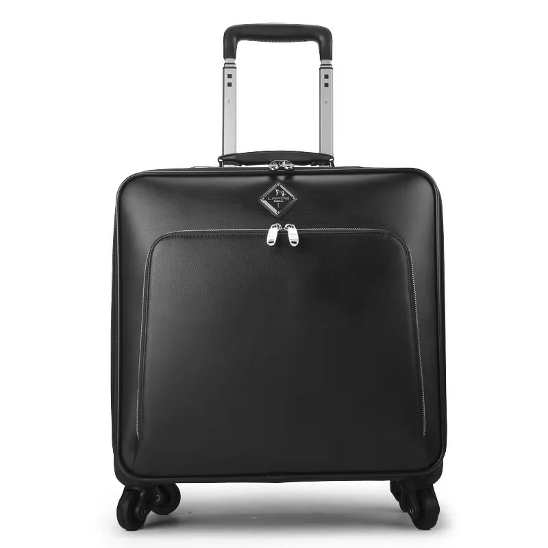New 16/20/22/24 Inch Men Business Brand Genuine Leather Handbag Rolling Luggage Bag on Wheels Cabin Travel Bag Trolley Suitcase