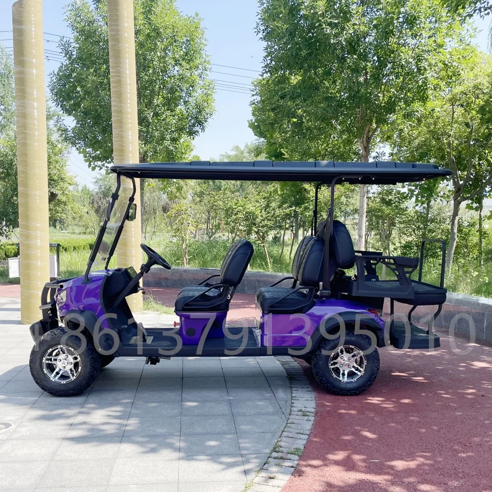 2023 New Model Style 2 4 6 Seat Sightseeing Bus Club Cart Electric Golf Buggy Hunting Cart with 4 Wheel Disc Brakes