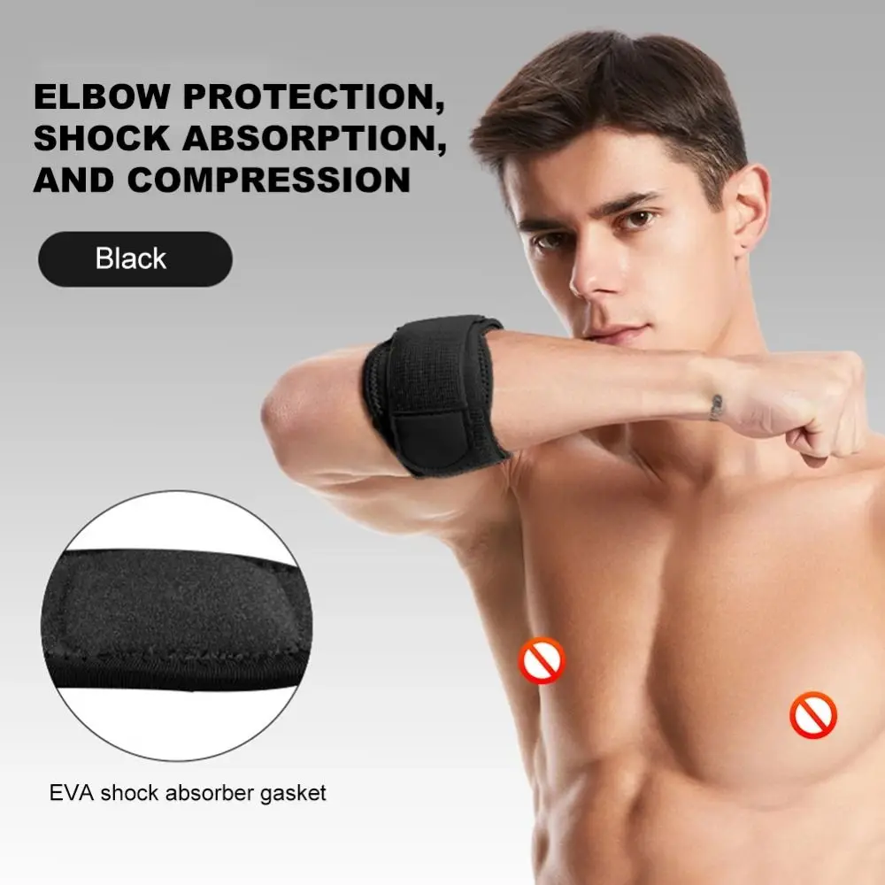 Compression Elbow Support Strap Breathable EVA Pad Tennis Elbow Support Anti-Slip Design Dual Compression Sports Wrist Guard