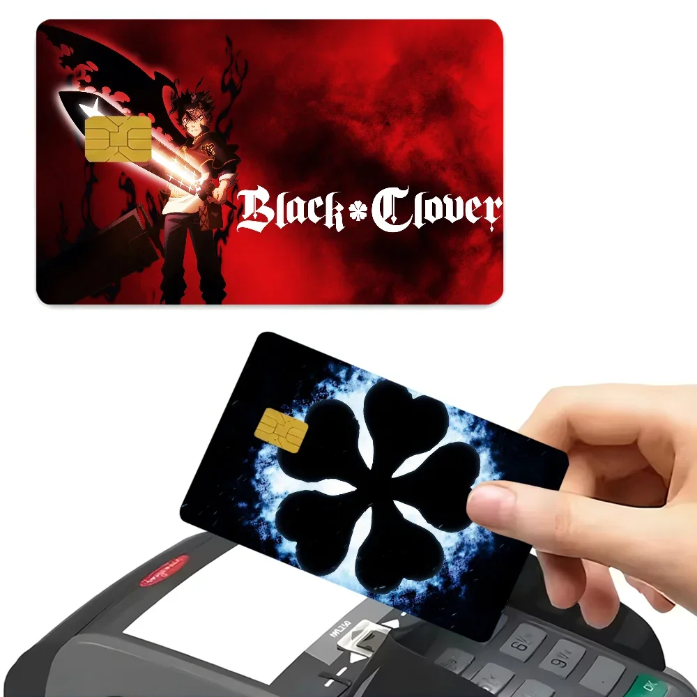 Anime Black Clover Anime Cartoon 4pcs 1Set Skin Stickers Film Tape Case For Big Credit Debit Card Front Side