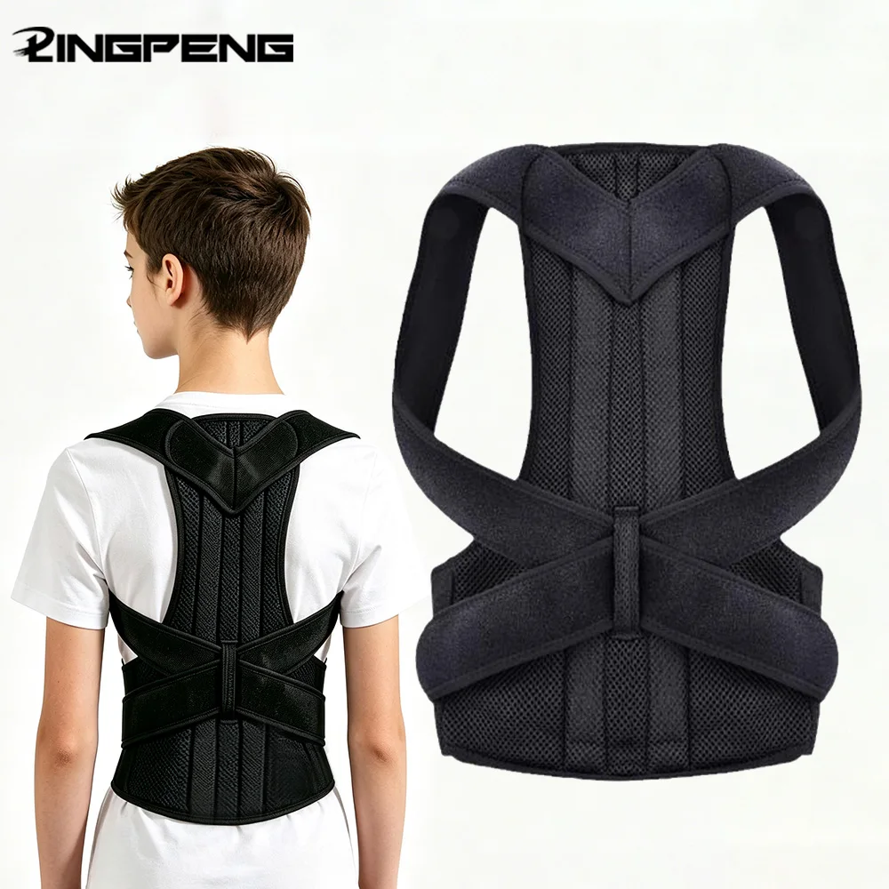 Ceinture lombaire renforcée, correcteur de posture, gilet de soutien dorsal réglable, soutien de la colonne vertébrale et des épaules, extenseur de cou, entraîneur.