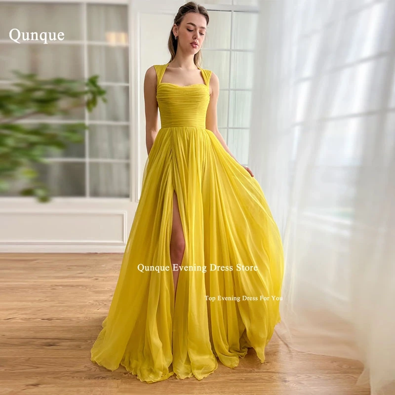 Qunque New Customized Party Evening Dress Celebrity Gowns High Slit Evening Dress With Detachable Crystals Cape Vestidos De Gala