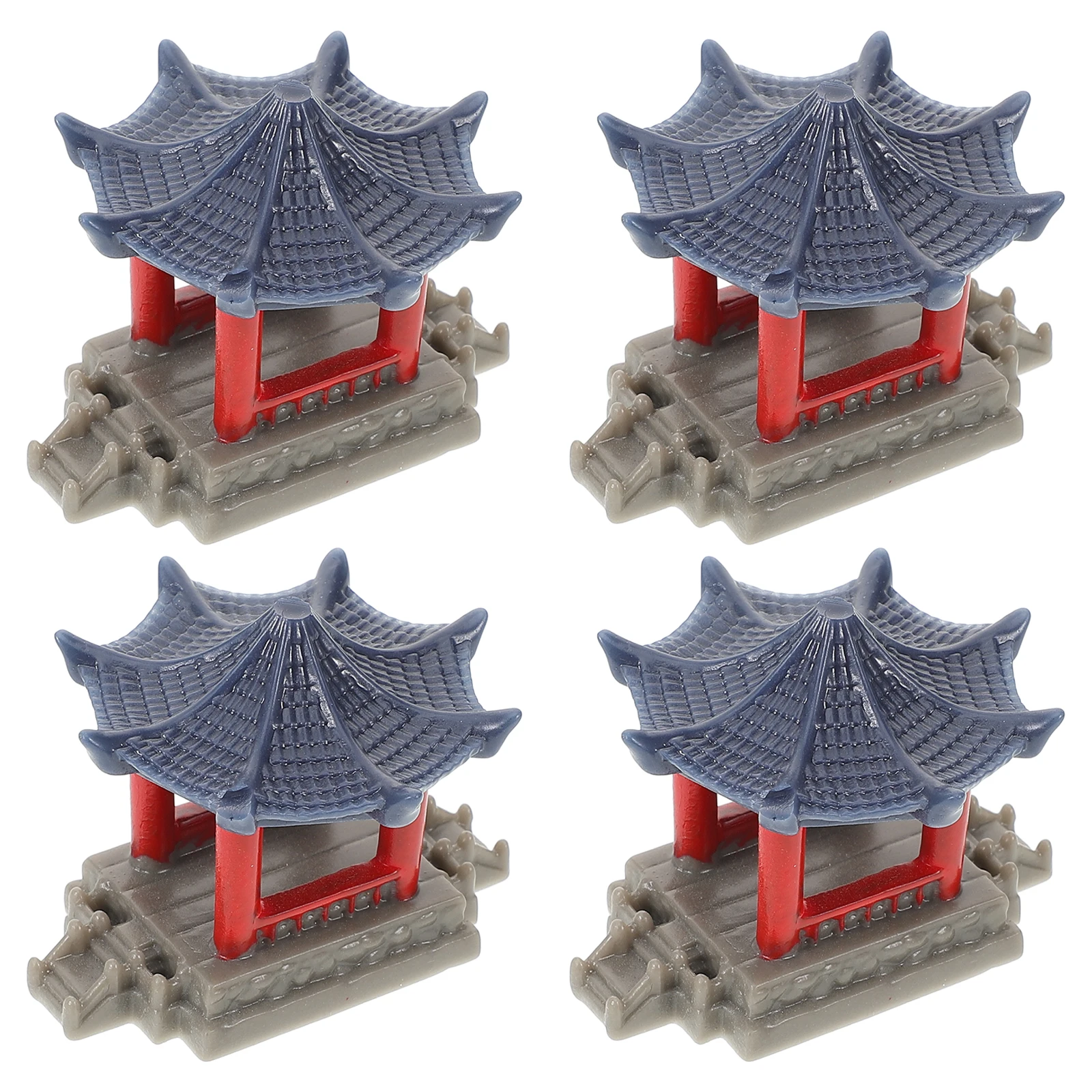 

4 Pcs Pavilion Decorations Ornament Landscaping Gardening Ornaments Miniature Bonsai Figurine Resin Crafts Figurines Statues