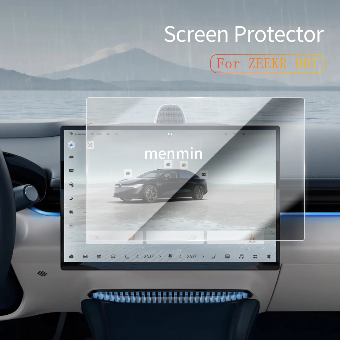 

Car Stickers Dash Carplay Mirror Screen Protector Display Tempered Glass Protective Vehicle For 24 ZEEKR 007