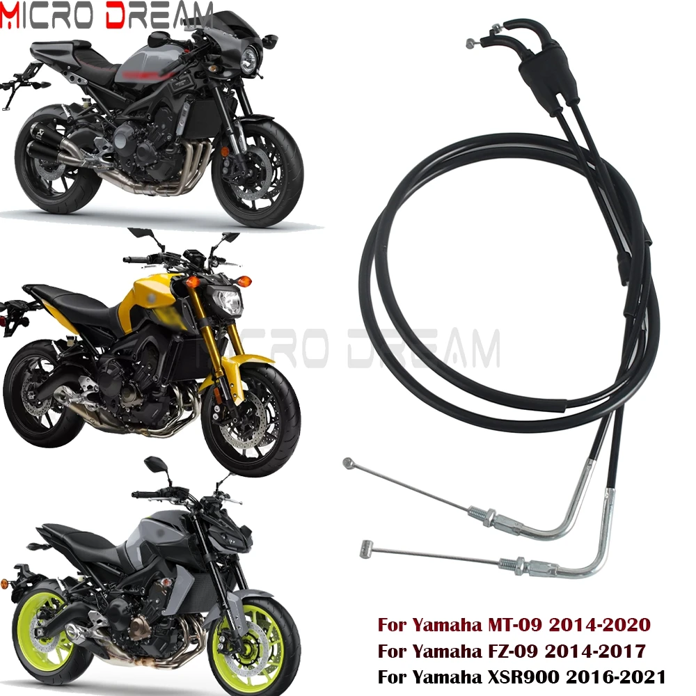 

Throttle Cable Wires For Yamaha MT-09 FZ-09 MT FZ 09 XSR900 2016-2021 Motorcycle Stainless Braided Throttle Gas Line Replace