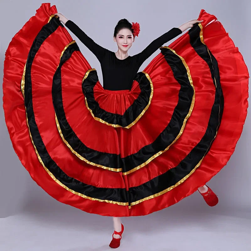 Spanish Dance Costume Classic Gypsy Dance Costume Flamenco Dress for Women Swing Skirts Bullfight Belly Performance 360/540/720