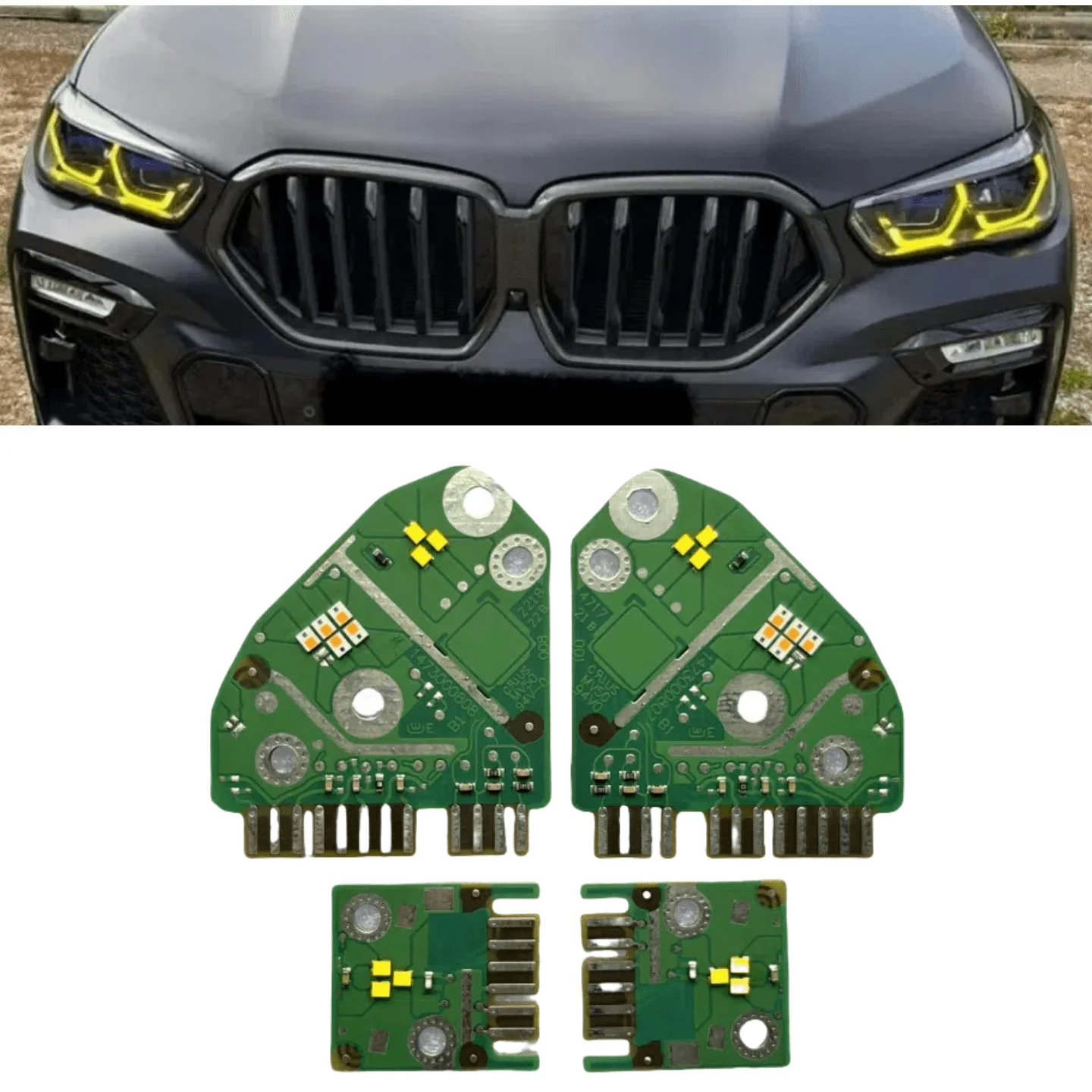 

Лазерная фара с желтыми ангельскими глазами для BMW X5 X6 G05 G06, синий модуль DRL 2020-2021, источник дневных ходовых огней, автомобильные аксессуары
