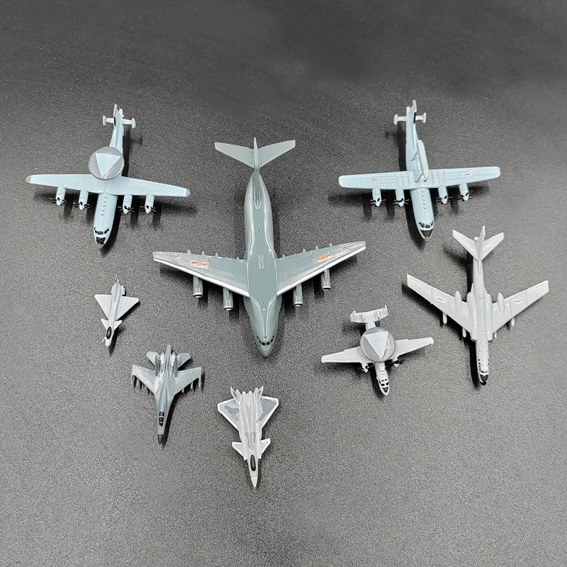 1Set Fighter Jet Model 1/700 Scale Transport Aircraft Fighting Airplane DIY Colored Finished Product Collection Models Ornaments