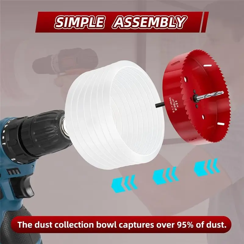 BHTS-6.25 In Hole Saw For Recessed Lights,6-1/4Hole Saw With Dust Bowl Kit For Can Lights,6 Inch Hole Cutter For Ceiling Wood