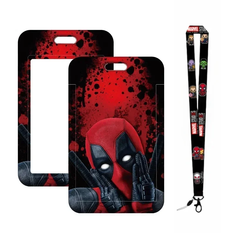 Deadpool & Wolverine Card Holder with Lanyard Keychain Bus Card Case Neck Strap Card Protectors Badge ID Credential Holder Gifts