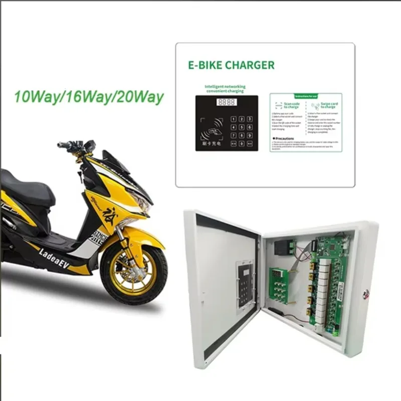 

2025 Newest 10-Slot E-Bike Exchange Cabinet New Design Electric Motorcycles Charging Power Stations Lithium Battery Sharing Scoo