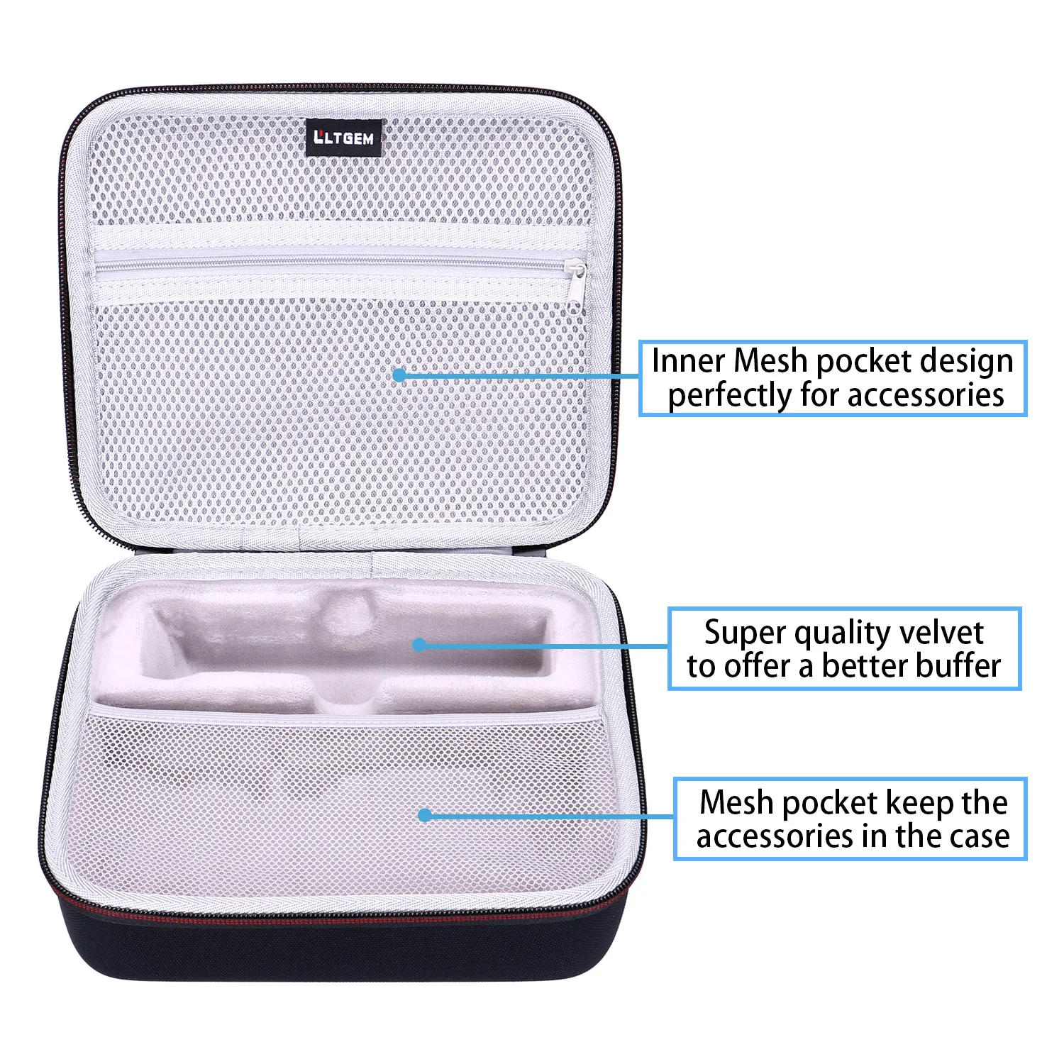 LTGEM Case for Wahl 9818 Clipper Stainless Steel Lithium Ion Plus Beard Trimmers Storage Carrying Bag for Shaver Accessories