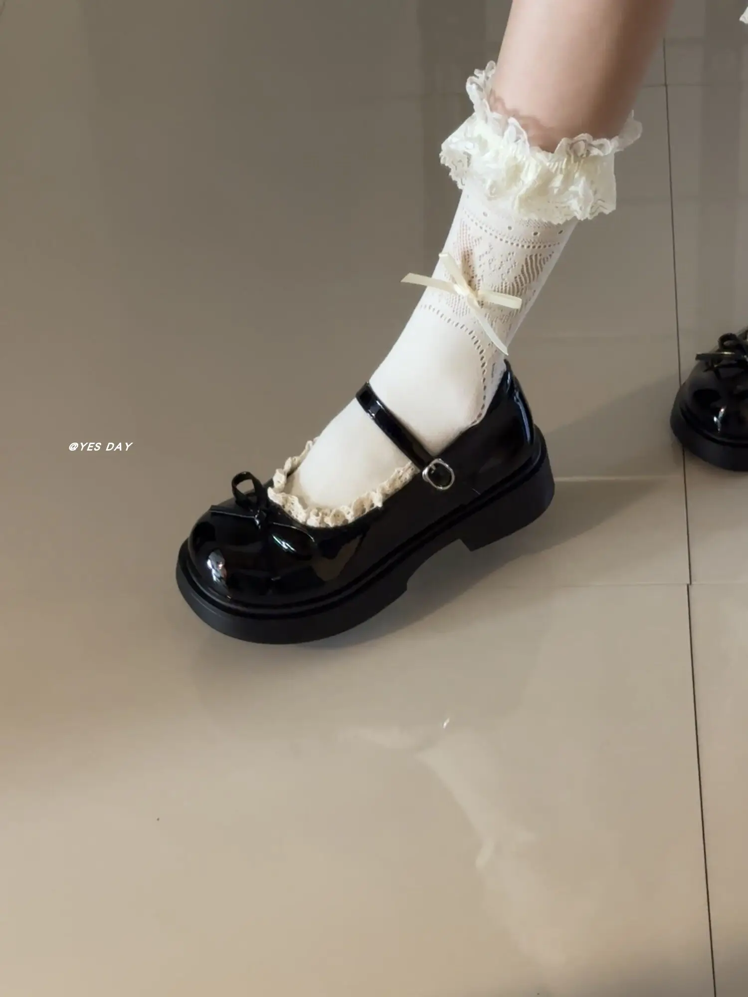 

Fashionable Ruffle Mary Jane Shoes Women's Spring 2026 New round Head Versatile Semi-Up Booties Casual Style Kitten Heels