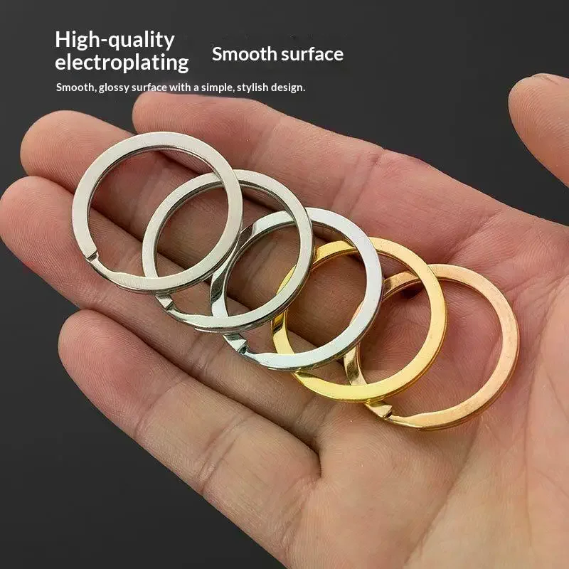 1pcs Solid Metal Split Ring Double Loop Keyring 15-38mm Bag Hook Connector for DIY Leather Craft Hardware Gift Accessory