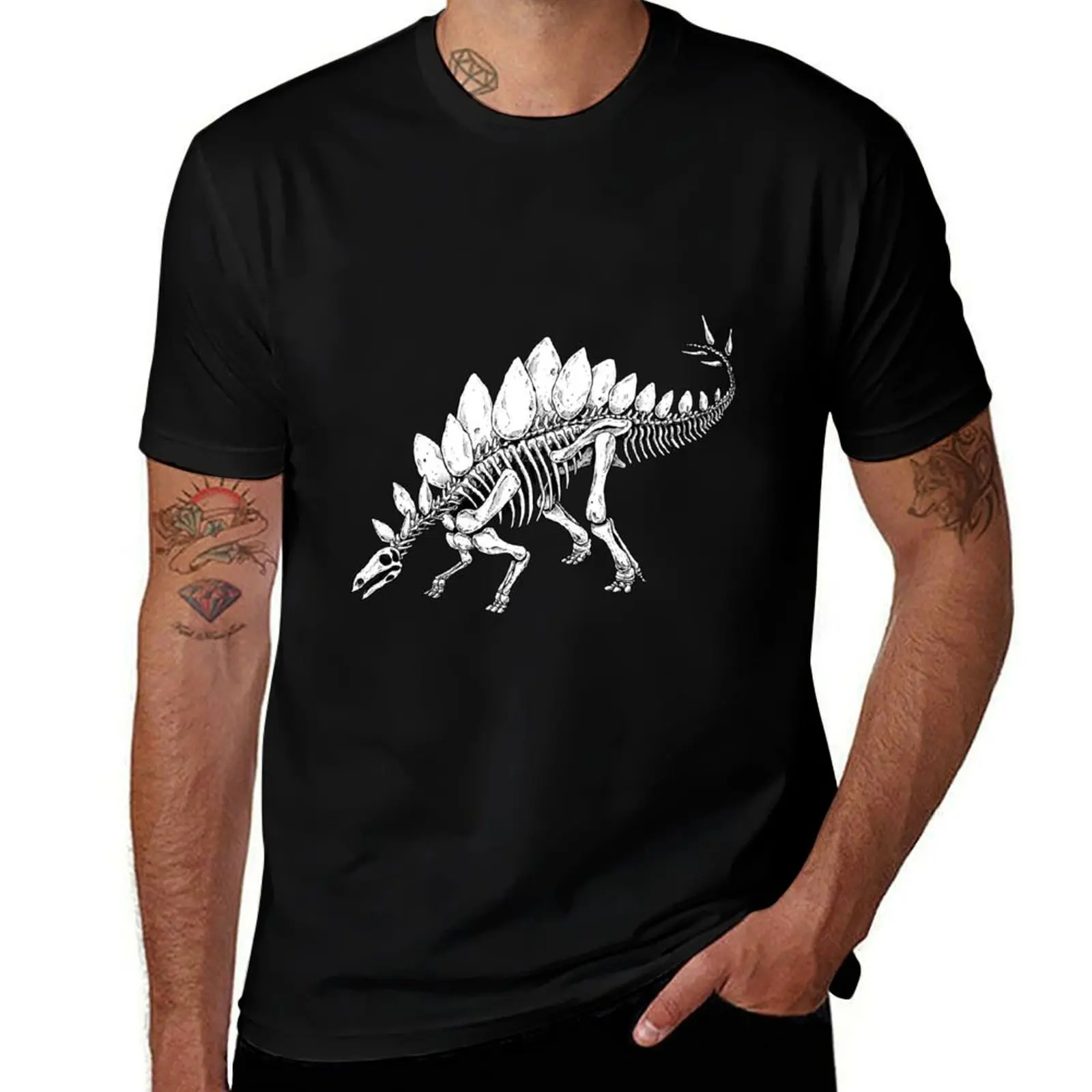 

Stegosaurus Skeleton T-Shirt Luxury man Anime t-shirt vintage quick-drying mens clothing