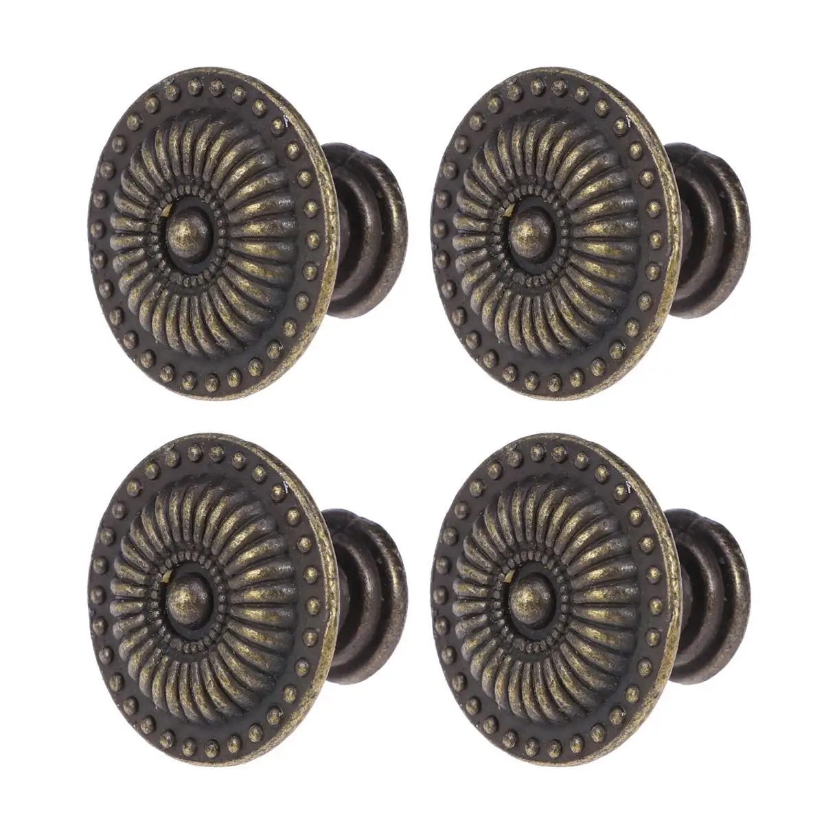 

4 Pcs Bronze Cabinet Knobs Vintage Drawer Pulls 24mm Diameter 20mm Height Zinc Alloy Hardware For Wardrobe Chest