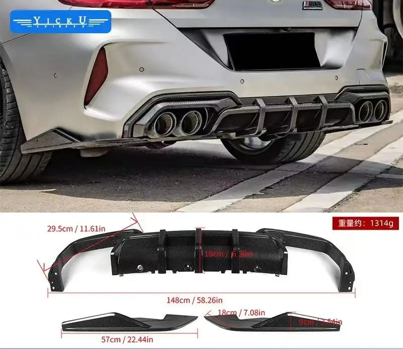 

custom made 100% Dry Carbon Fiber Body Kit forBM W 8 Series M8 F92 F93 2019-2022 Upgrade Front Lip Tuyere Rear Diffuser Grille