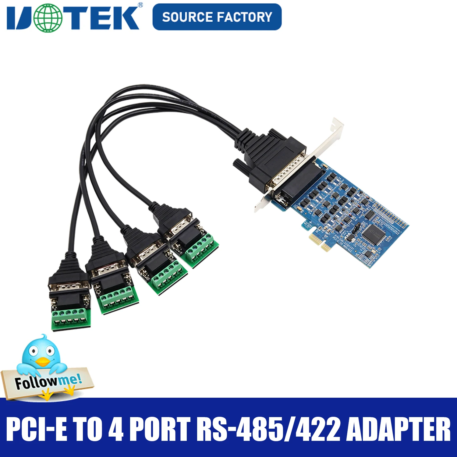 UOTEK PCI PCI-E naar RS-485 RS-422 Hoge snelheid seriële kaart 4 poorten DB9 RS422 R485 PCI-Express PCIE Converter Overspanningsbeveiliging