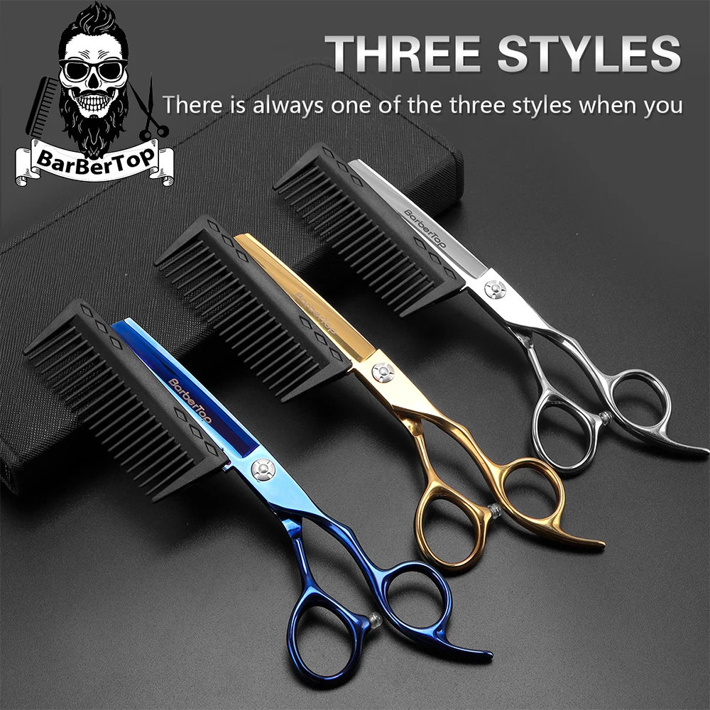 

Salon Cutting Thinning Shears Hairdressing Clipper Comb With Bag Hairdresser Haircut Set Professional Barber Styling Tool Supply