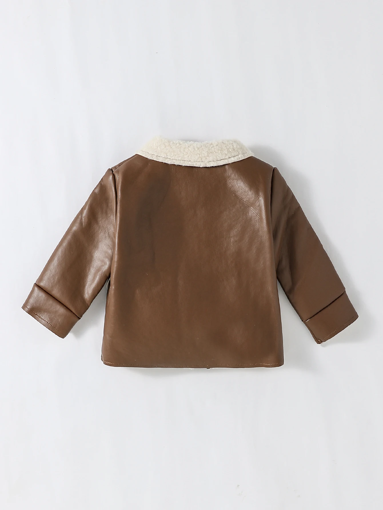 2024 New Baby Boys Winter Plush Turn-down Collar Long Sleeve Cool Fashion Zipper Warm Coat For 3M-3Y Streetwear Clothes