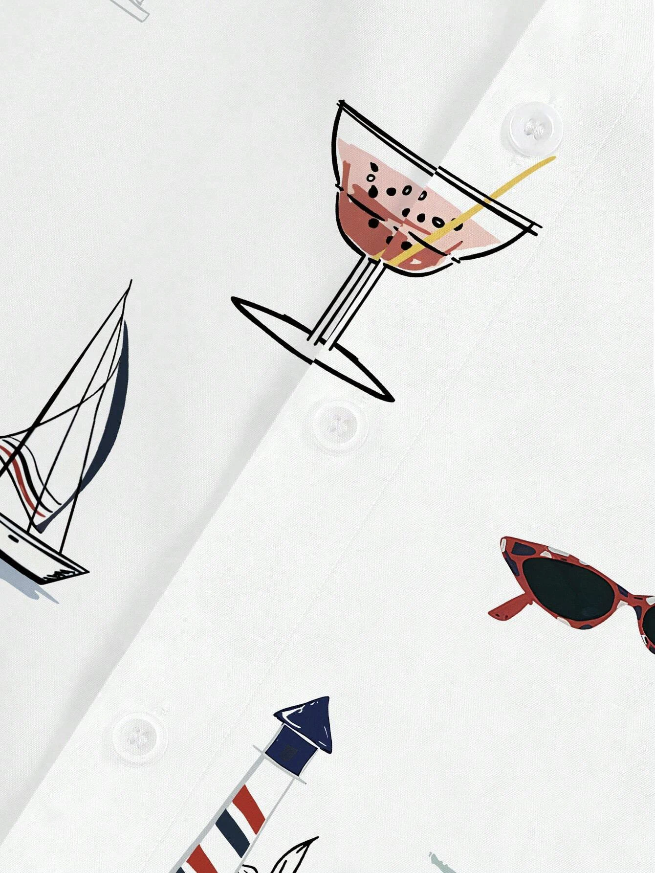 Men's Hawaiian Vacation Casual Button Down Short Sleeve Shirt