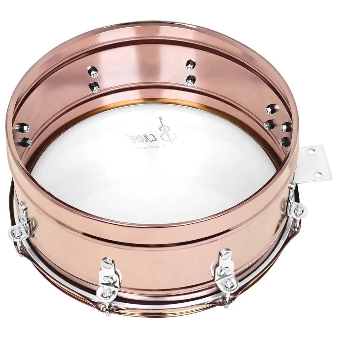 SLADE 14&15inch Timba Drum Set Rose Golden Timbales Drum Adjustable Metal Stand for Music Performance Band Rehearsal