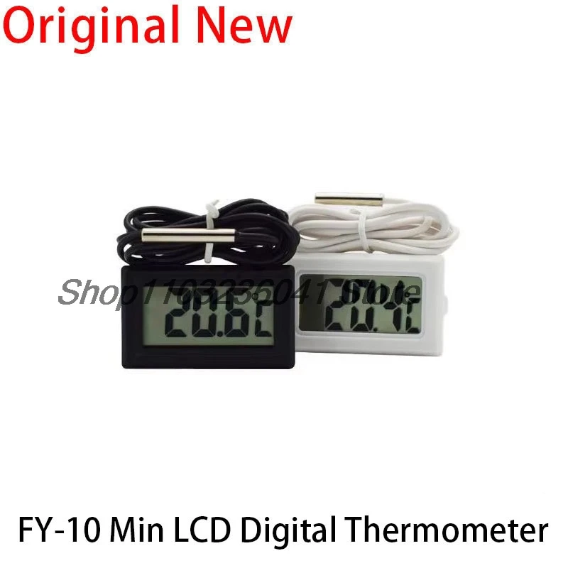 FY-10 Min LCD Digital Thermometer Temperature Sensor Temperature Tester Detector Monitor with 1M Senor Cable for Aquarium