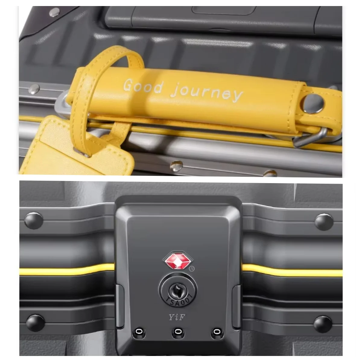 حقيبة سفر خفيفة الوزن مقاس 14 بوصة مع قفل TSA بإطار من الألومنيوم وحقيبة حمل، لا تحتاج إلى فحصها