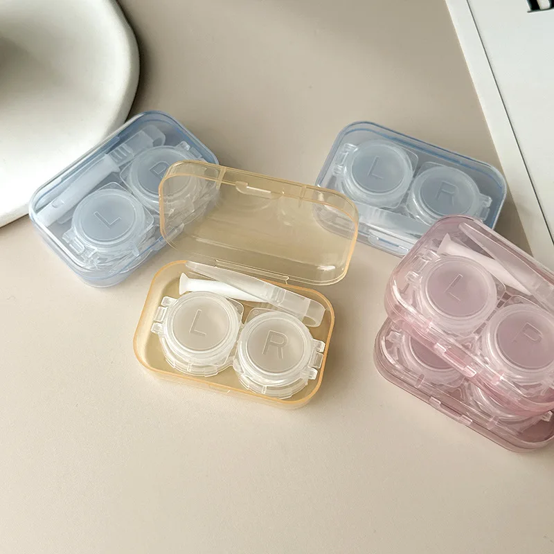 Transparent Contact Lens Box with Tweezers Colored Contacts Storage Container Case
