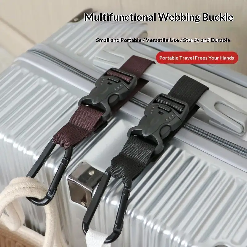 

Firmly Fixed Luggage Hook Adjustable Luggage Polyester Hanging Buckle Portable Lightweight Space Saving Travel Bag Accessories