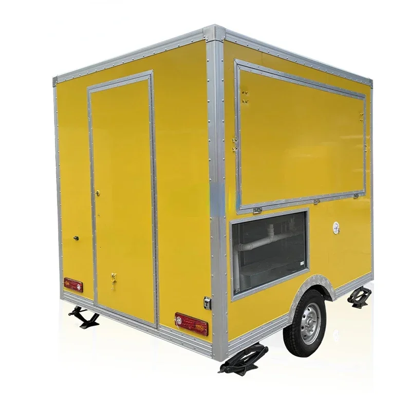 Hot sales2.4m Long Fully Equipped Mobile Kitchen Food Trailer Street Fast Food Truck Catering Concession Coffee Food Cart Ice Cr
