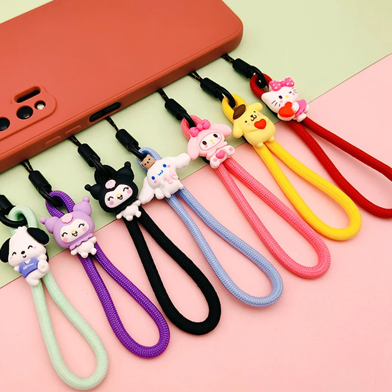 Sanrio Anime Cartoon Cute Hang Wrist Strap Hand Lanyard Kawaii Creative Anti-lost Hand Straps Mobile Phone Lanyard Strap String