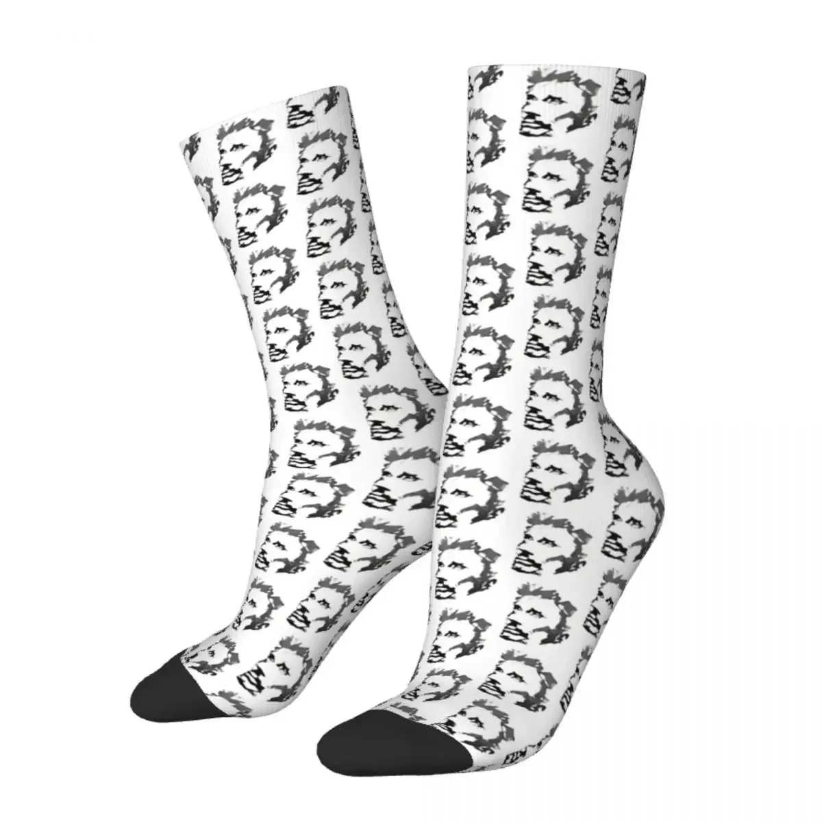 Funny Crazy Sock for Men Light Classique Hip Hop Harajuku Johnny Hallyday Happy Crew Sock Novelty Breathable Basketball Socks