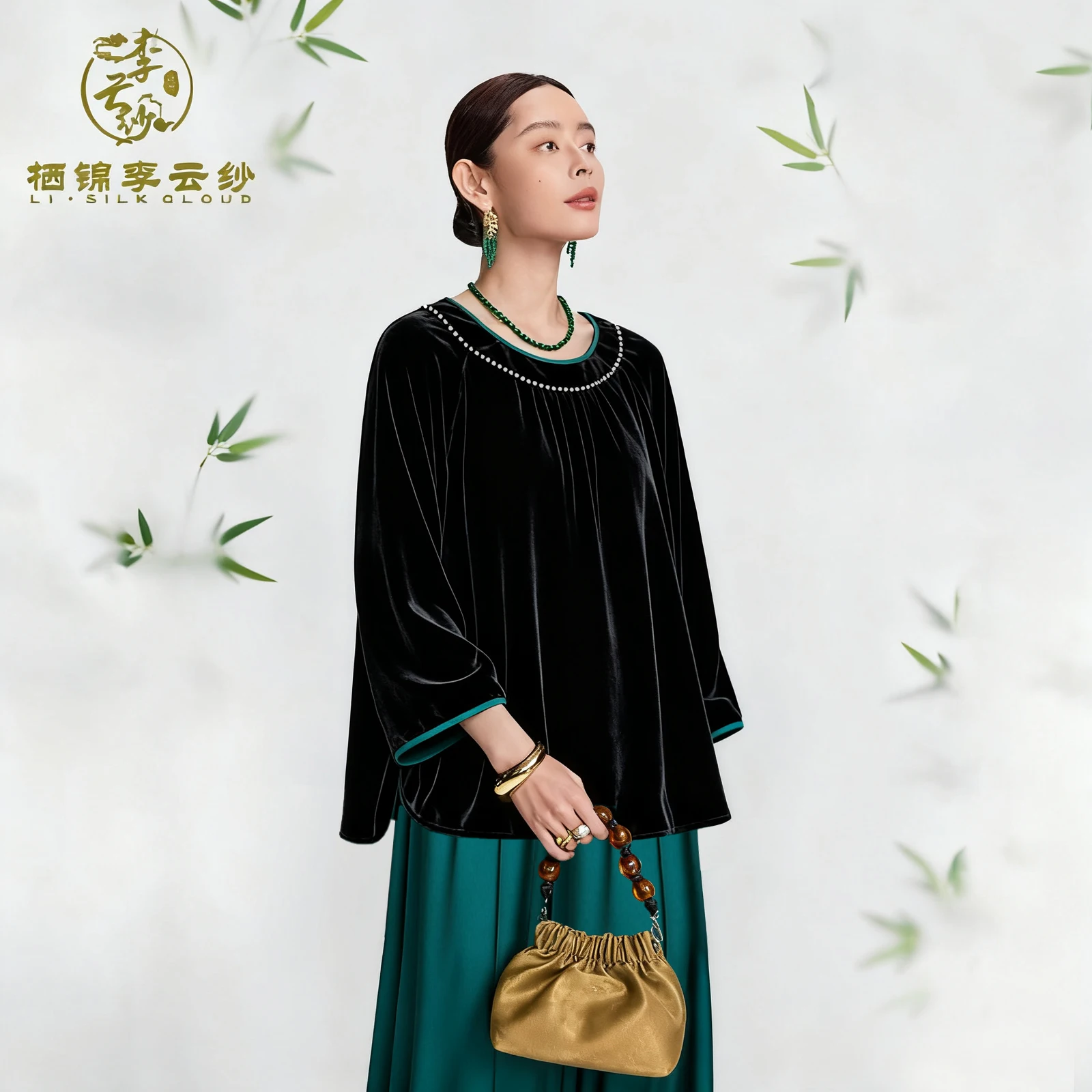 LI SILK CLOUD Top Crew Neck Versatile Mulberry Silk Breathable Silk Base Layer Shirt