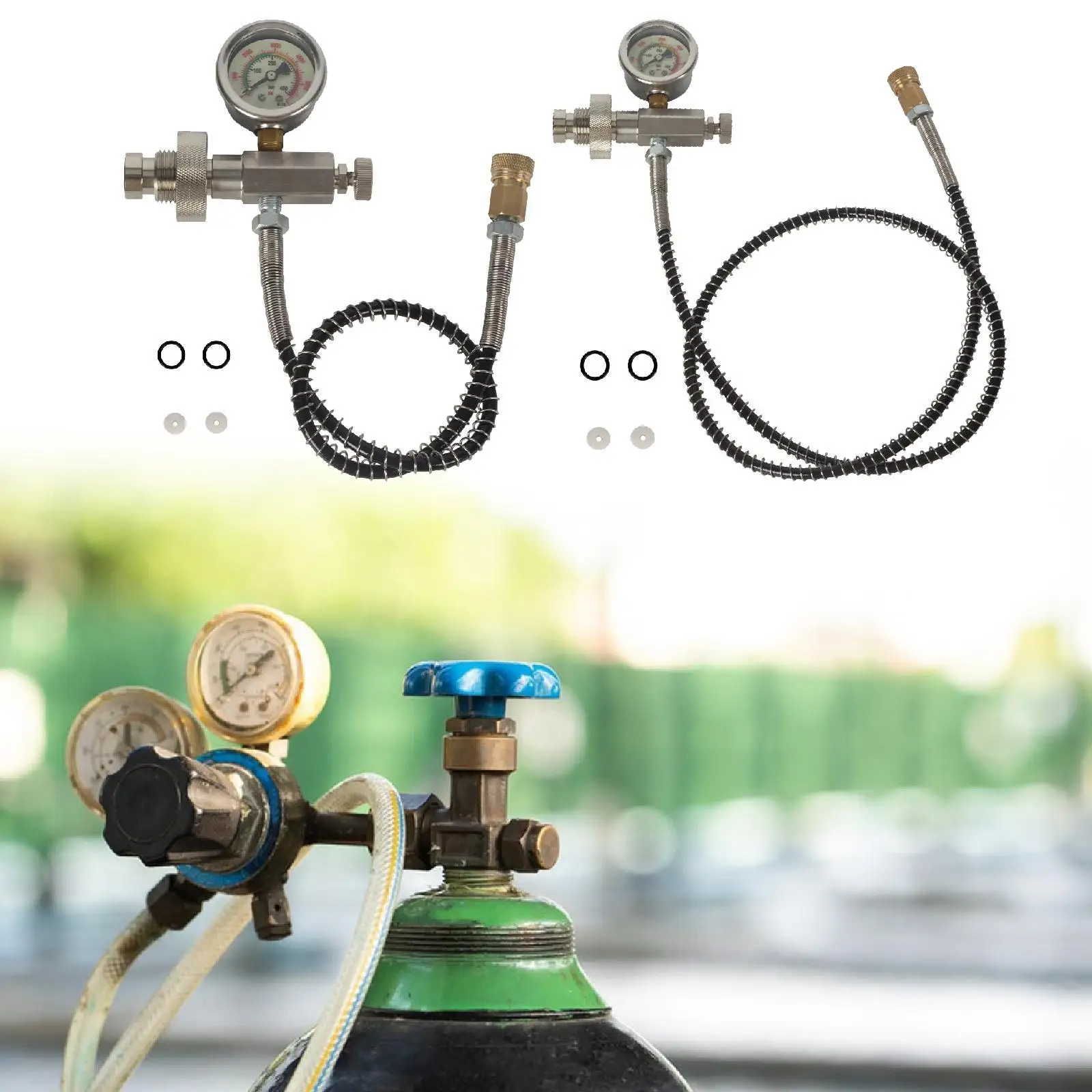 充填ステーション充電アダプタ部品コネクタ、多目的シリンダーボトル、ホース付き高圧、簡単な取り付け交換