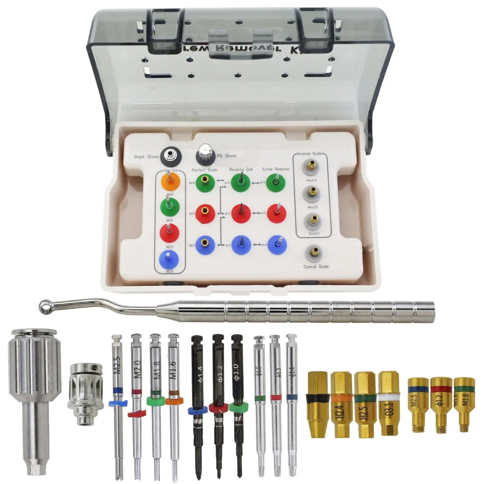 Dental Universal Implant Fractured Broken Screw Remover Kit Surgical Drill NeoBiotech SR Kits Dental Tools