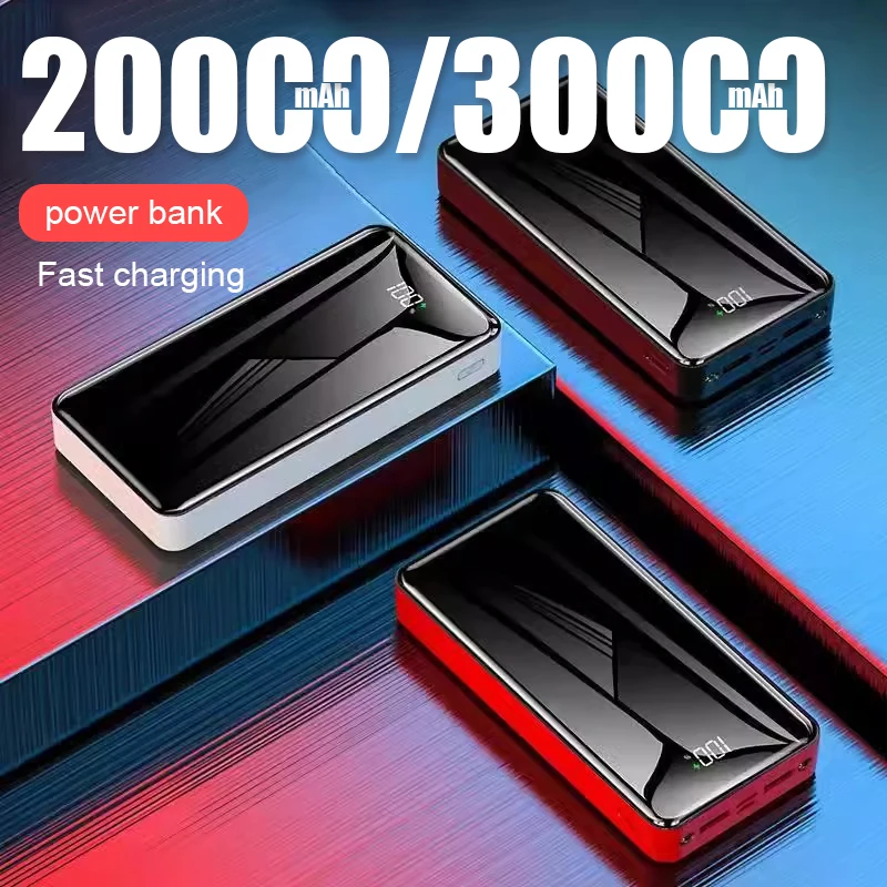 

20000mAh/30000mAh Power Bank External Battery PoverBank LED Powerbank Portable 2 USB Mobile Phone Charger For Xiaomi MI HUAWEI