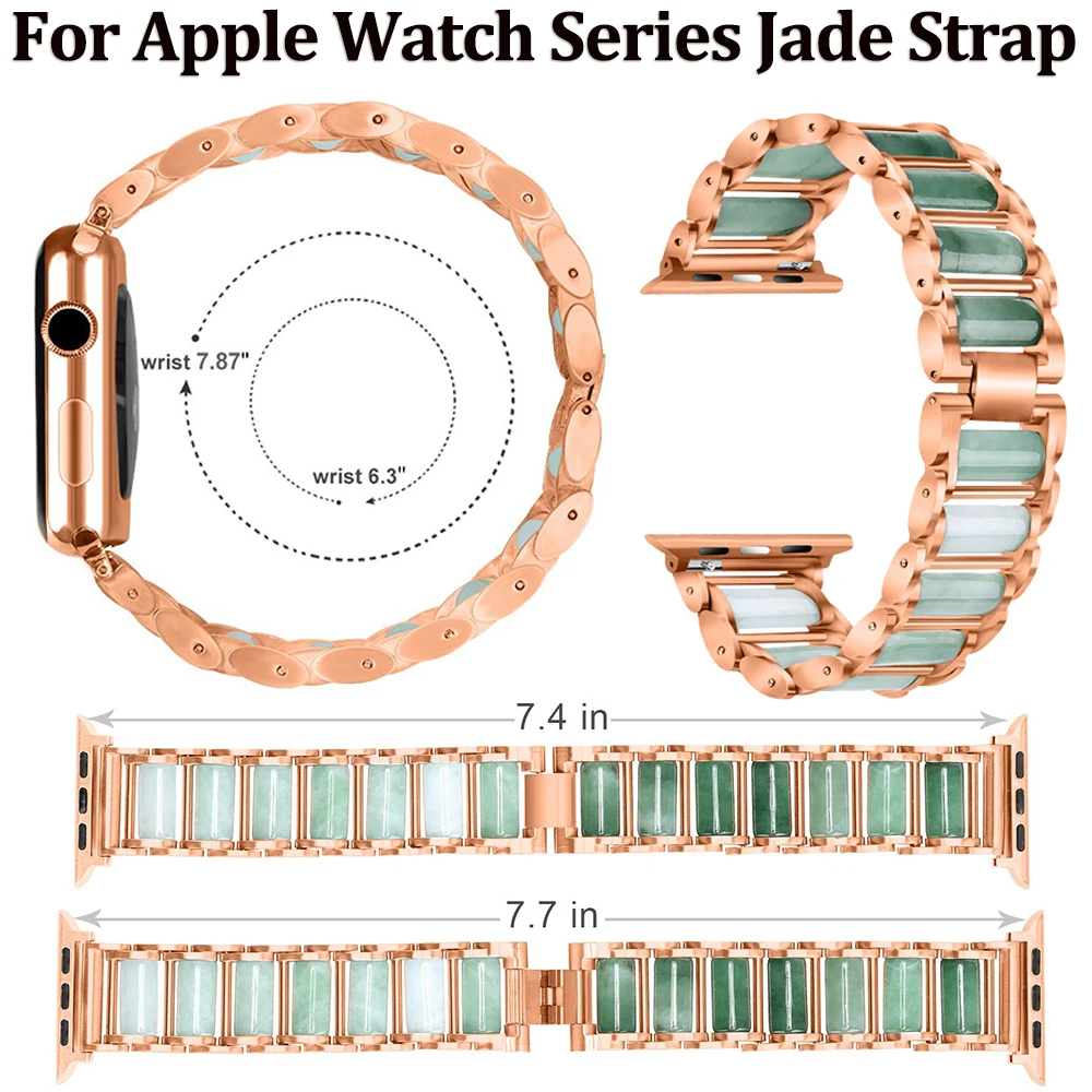 Jade Strap for Apple Watch Band 46mm 42mm 49mm 45mm 41mm 44mm 40mm Fashion bracelet iWatch Series 10 Ultra 9 8 7 6 5 SE 4 3 Belt