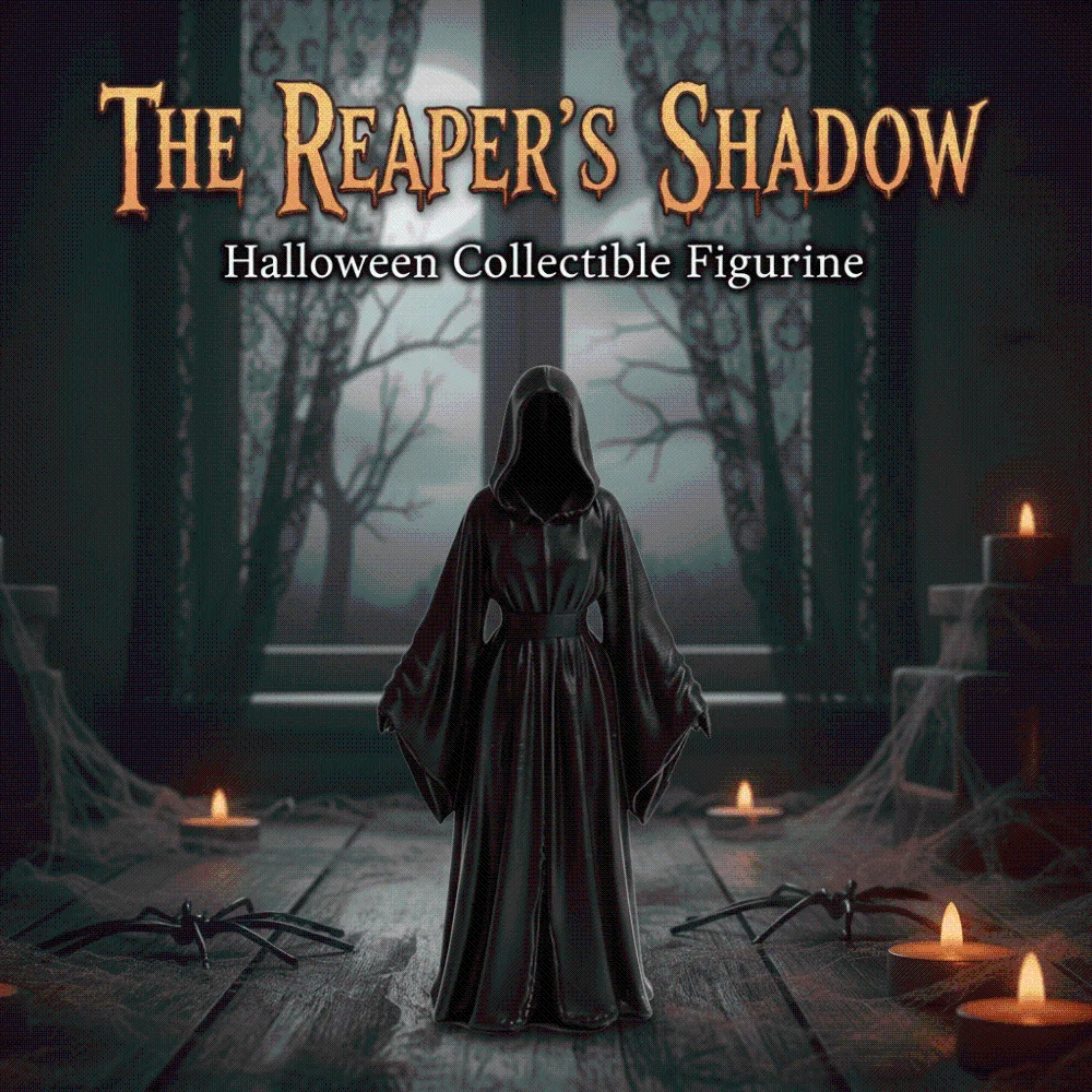 3D Printed Halloween Grim Reaper Miniature Size Lightweight Durable Gothic Witch Statue Retro Style Fine Details