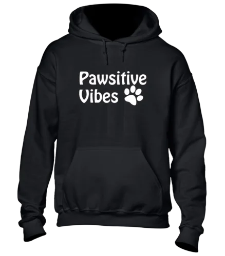 Polarshe-VIBAS PAWSITIVAS HOODIE, ANIME FRIO, CÃO DE GATO AMANTE, Presente Engraçado