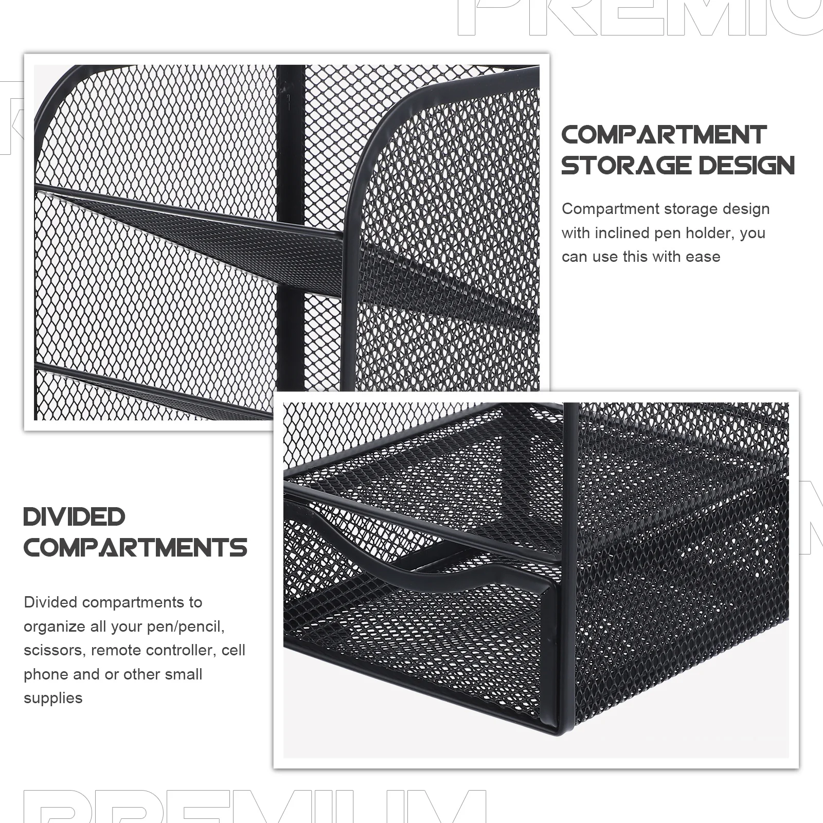 

Sleek Metal Desktop Organizer Pen Pencil Storage Holder Modern Design Tidy Desk Accessories Large Capacity Mesh Organizer